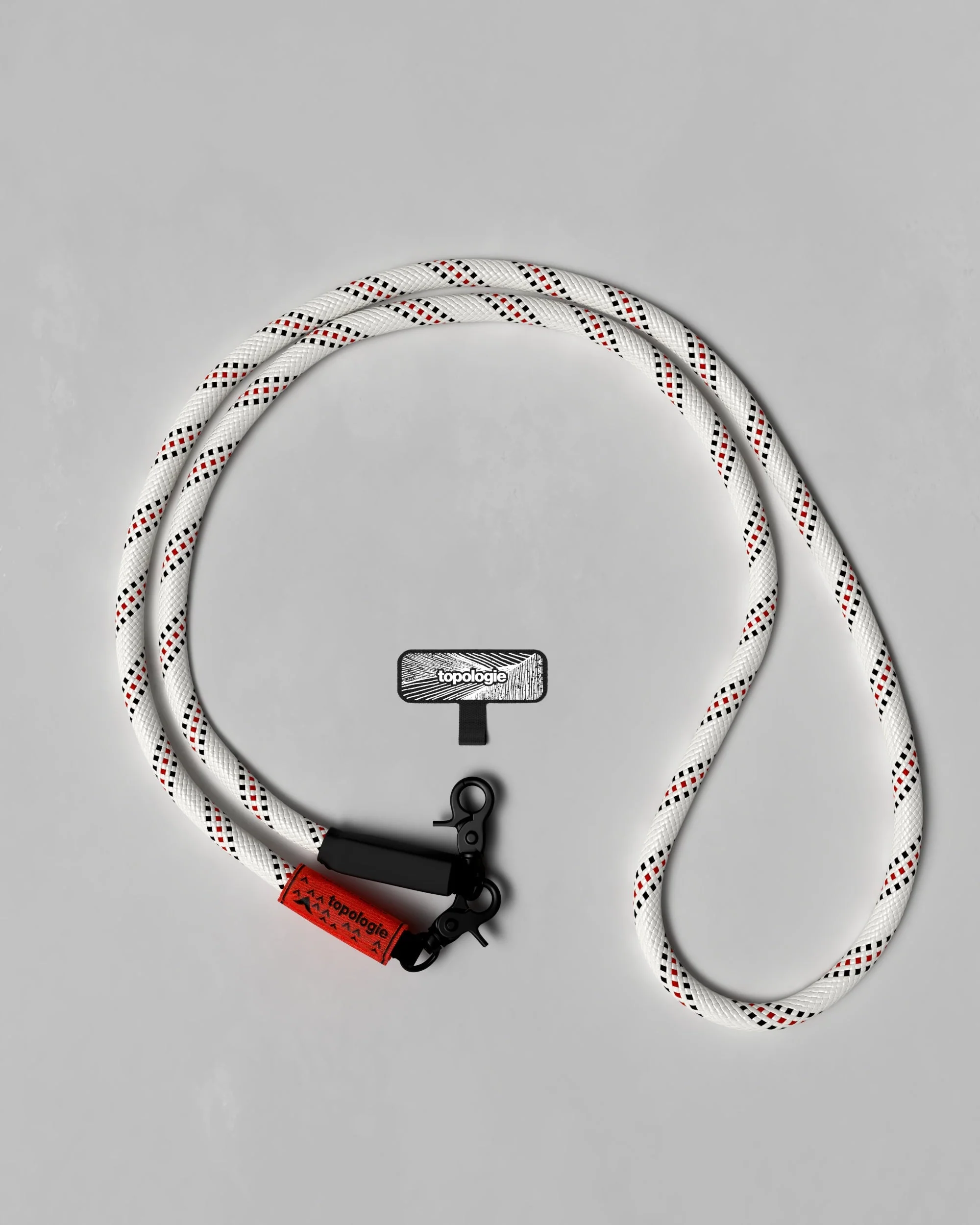 Phone Strap Adapter / 10mm Rope / White Patterned