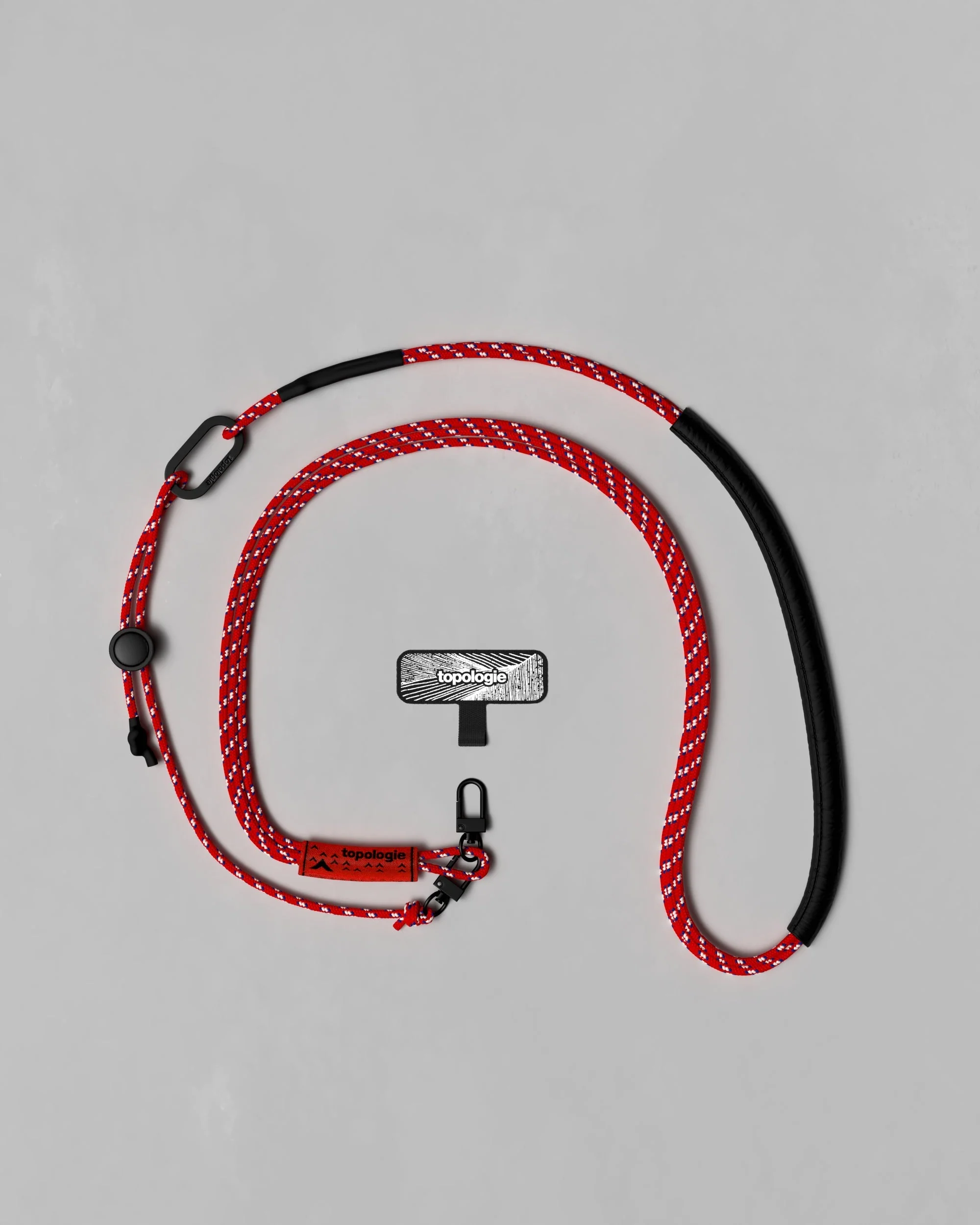 Phone Strap Adapter / 3.0mm Tricord / Red Patterned