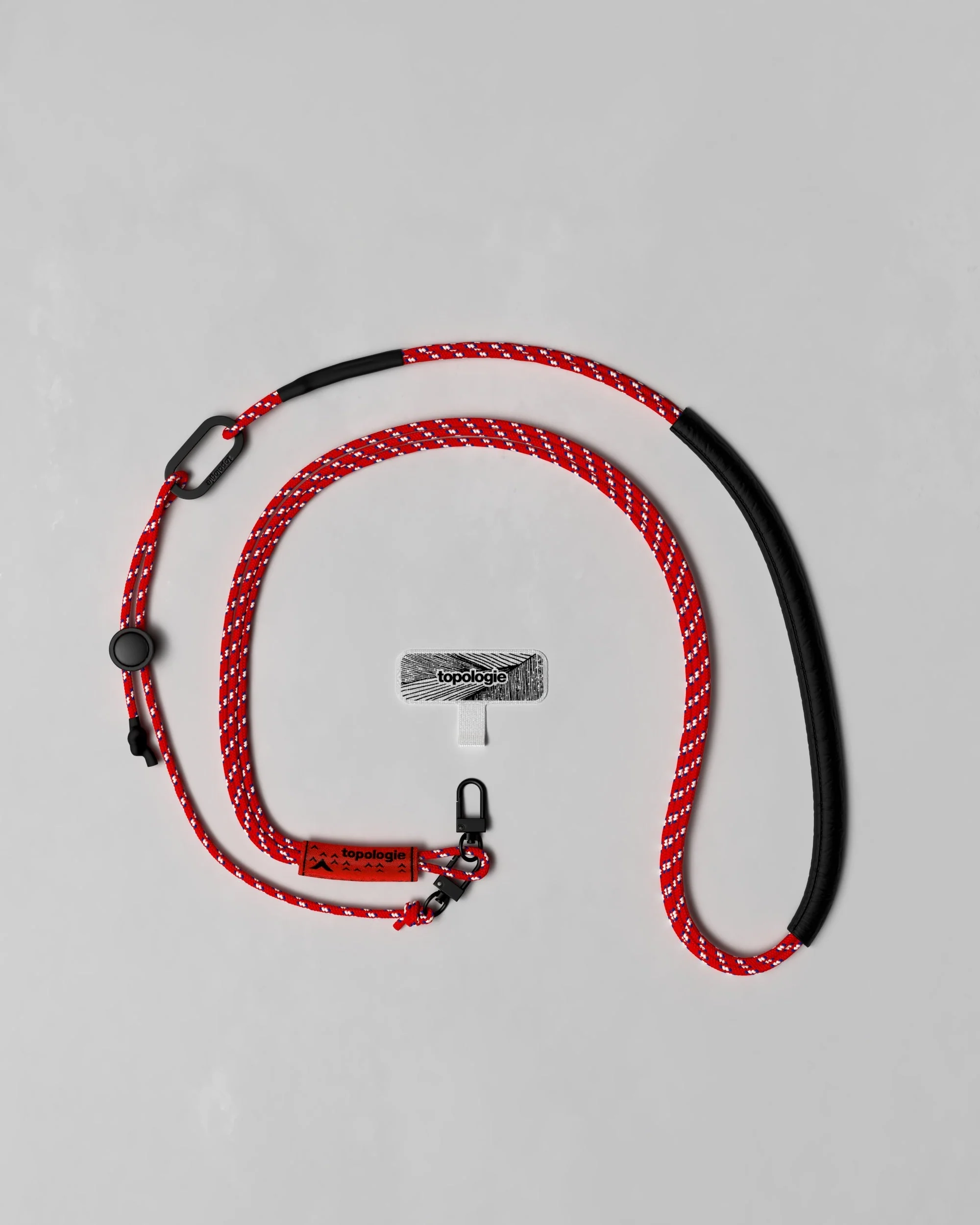 Phone Strap Adapter / 3.0mm Tricord / Red Patterned