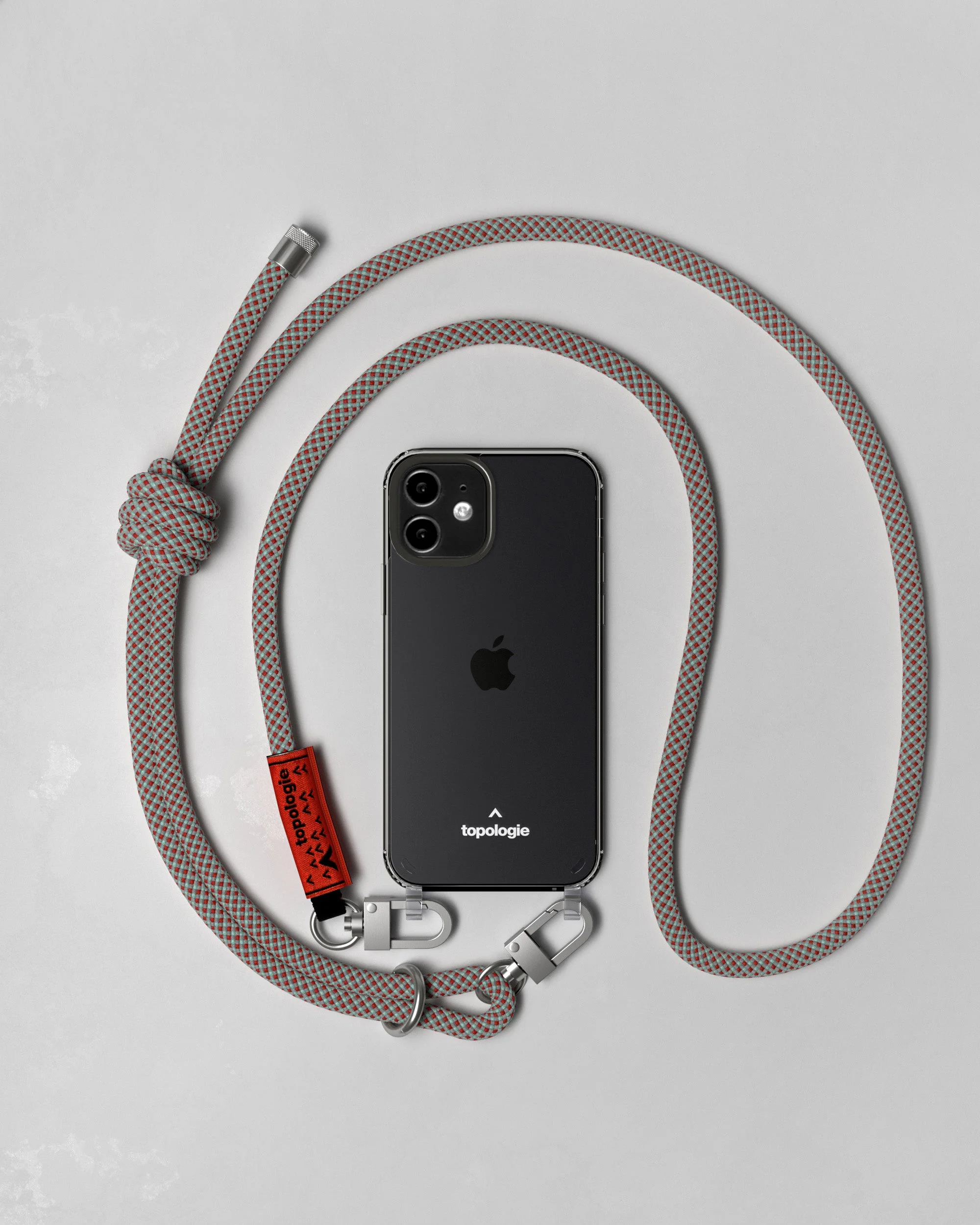 Verdon Phone Case / Clear / 8.0mm Rope / Grey Red Blue Lattice